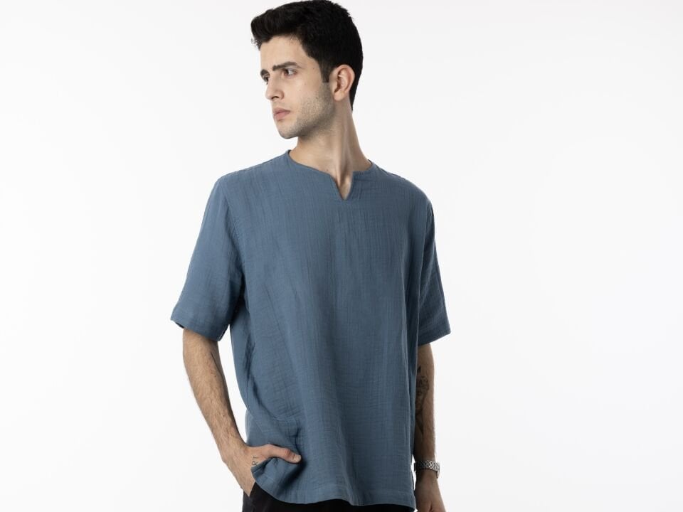 İndigo Müslin  T-Shirt