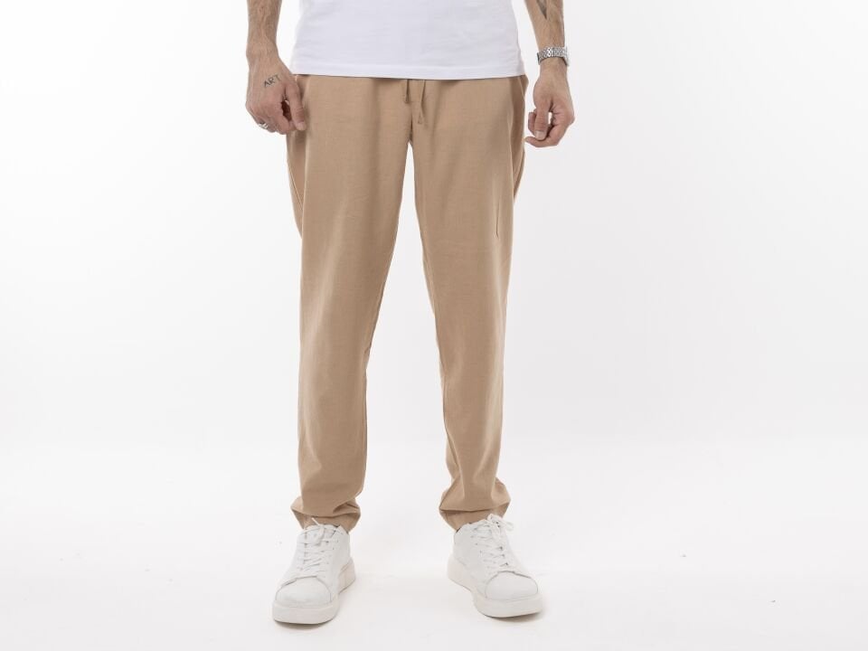 Toprak Keten Bej Pantolon